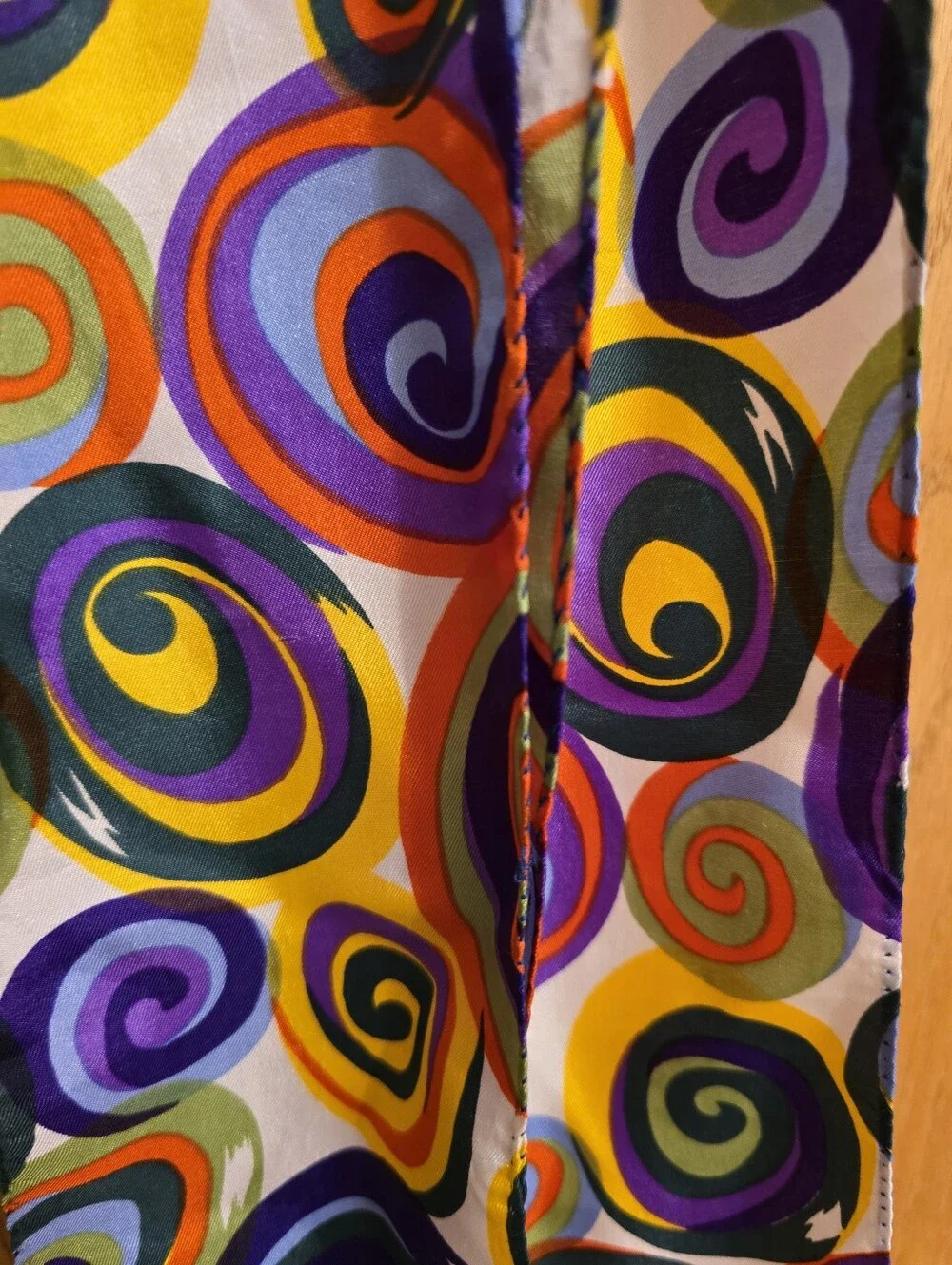 Colorful Spiral Print Silk Scarf
